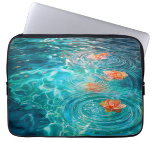 Flowers Floating on Water Laptop Sleeve