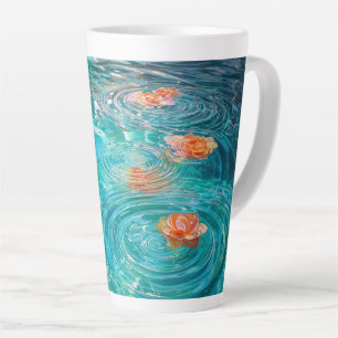 Flowers Floating on Water  Latte Mug