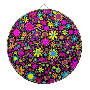 Flowers Floral Background Pattern Dartboard