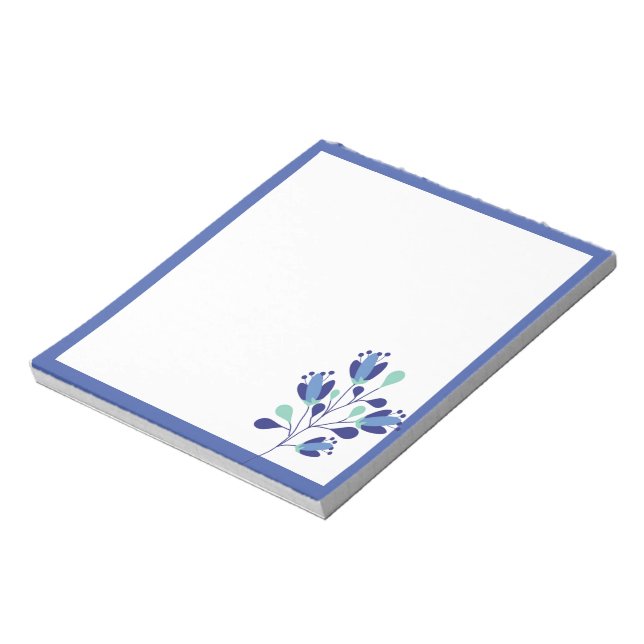 flowers floral boutique blue  notepad (Rotated)