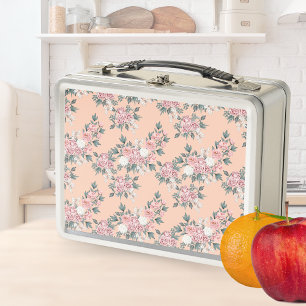 Flowers Floral garden Watercolor Metal Lunch Box