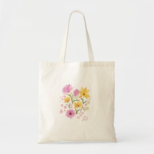 flowers, floral, painting pictures tote bag (Front)