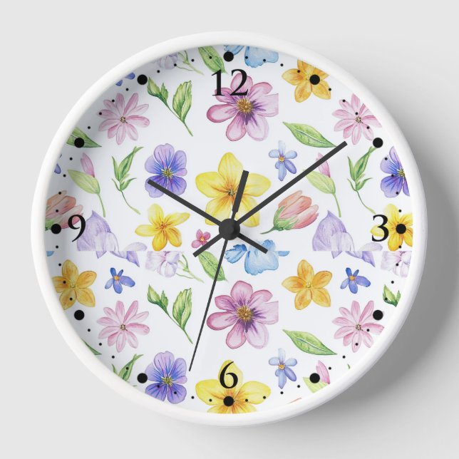 Flowers Floral Pattern Sublimation-95651 Clock (Front)