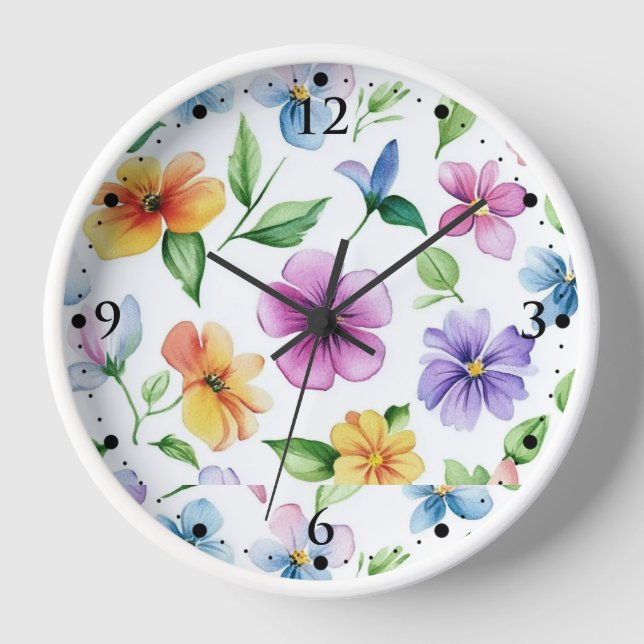 Flowers Floral Pattern Sublimation-95652 Clock (Front)