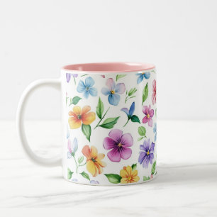 Flowers Floral Pattern Sublimation-95652 Two-Tone Coffee Mug