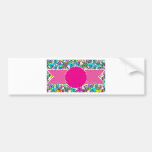 flowers floral vines colourful chic elegant bridal bumper sticker