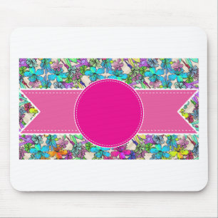 flowers floral vines colourful chic elegant bridal mouse pad