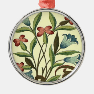 Flowers Floral Wallpaper Art Nouveau Pretty Metal Ornament