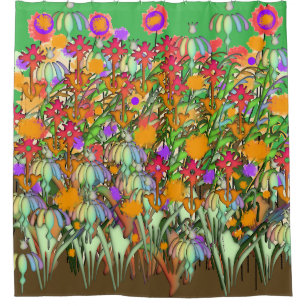 Flowers Flowers Flowers Green  Shower Curtain