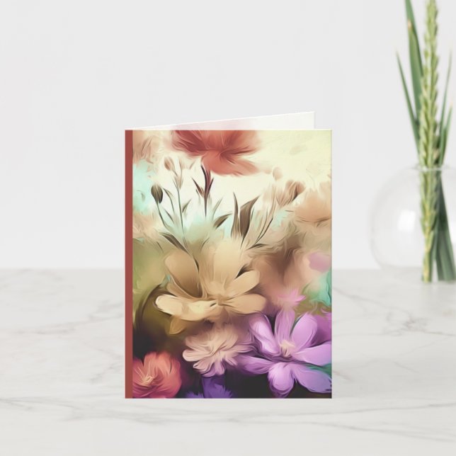 Flowers Folded Note Card (Front)