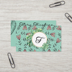 Flowers & Foliage simple small business card