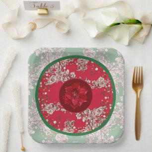 Flowers for Christmas Paper Plate