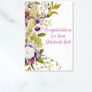 Flowers for Debutante Congratulations Card
