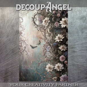Flowers for Gothic Angels #6 - Decoupage - Tissue Paper