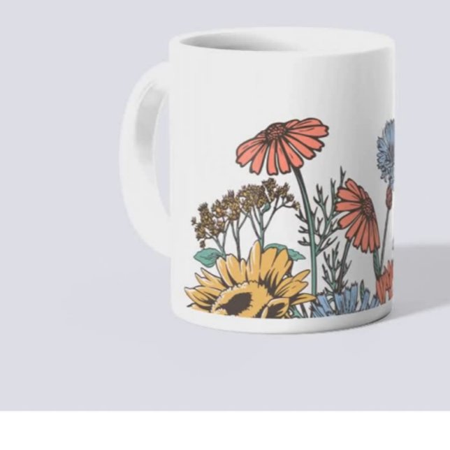  FLOWERS FOR GRAMMY Blues/ Yellows Personalise Coffee Mug (Creator Uploaded)