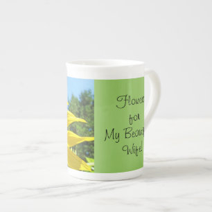 Flowers for My Beautiful Wife! mugs Sunflowers