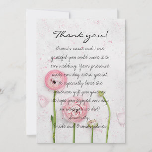 Flowers for the Bride Wedding Thank You Card