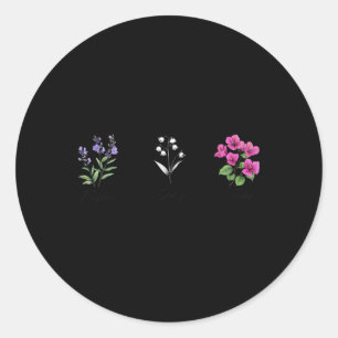 Flowers Foxglove Daisy Tulip Floral Classic Round Sticker