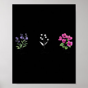 Flowers Foxglove Daisy Tulip Floral  Poster