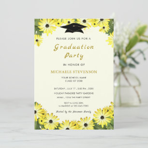 Flowers Framed Graduation Party Invitation