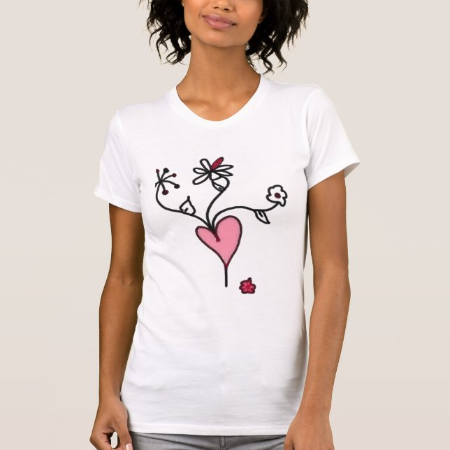 Flowers from a ruby heart T-Shirt (Front)