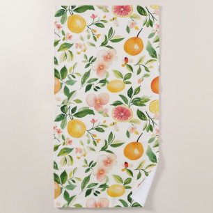 Flowers & Fruit Beach Towel
