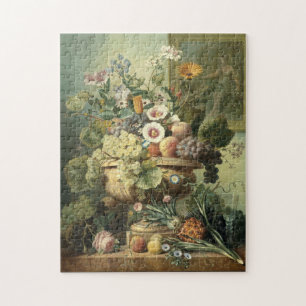 Flowers Fruits Vintage Mediaeval art Jigsaw Puzzle
