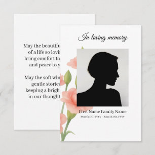 Flowers funeral prayer card