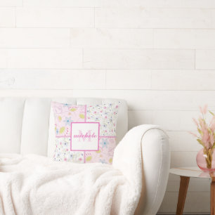 Flowers Galore Monogrammed Cushion