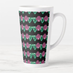 flowers gemstones  latte mug