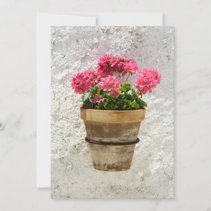 Flowers   Geranium In Flower in Pot Thank You Card
