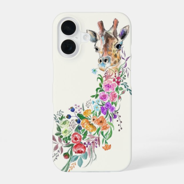 Flowers Giraffe iPhone Case (Back)