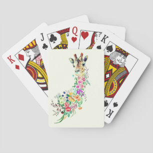 Flowers Giraffe Playing Cards