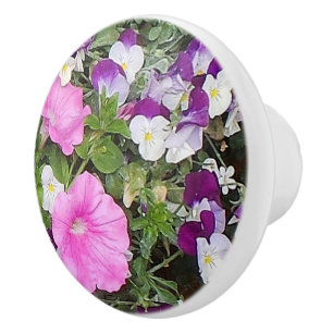 Flowers Glass Drawer Pull