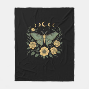 Flowers Goblincore Moth And Butterfly Cottagecore Fleece Blanket