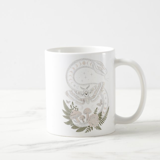 Flowers Goblincore Moth Butterfly Monophases Cotta Coffee Mug (Right)