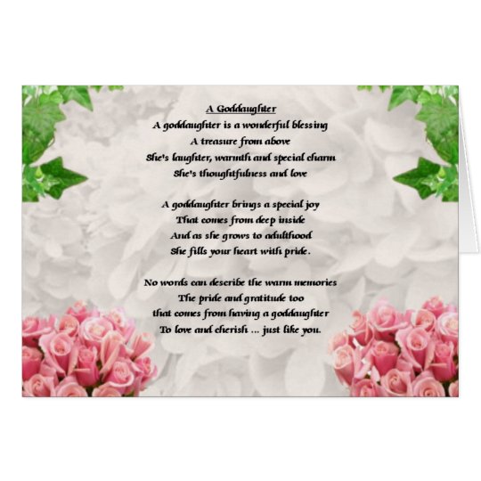 Flowers Goddaughter poem Card