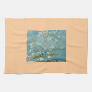 Flowers Gogh Branches Almond Blossoms Nature Tea Towel