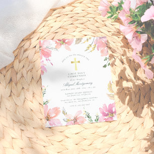 Flowers & Gold Cross First Holy Communion Budget