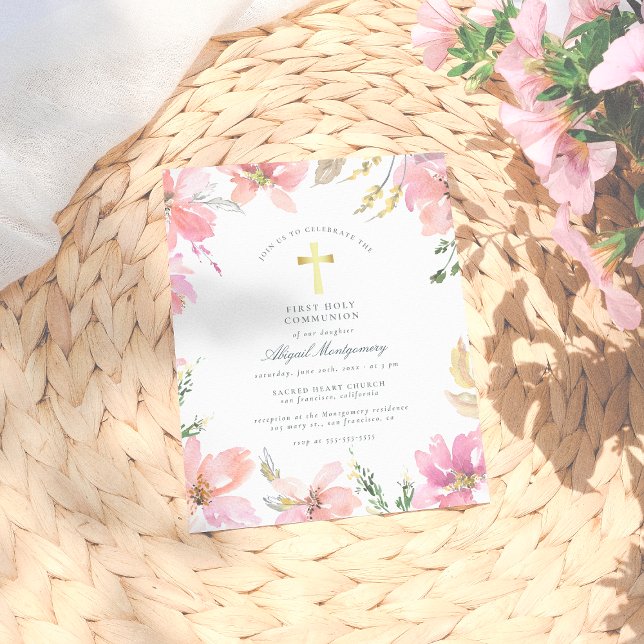 Flowers & Gold Cross First Holy Communion Budget (Creator Uploaded)