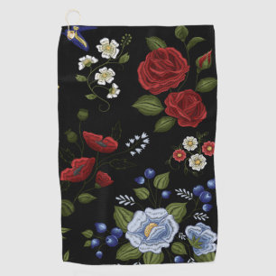 Flowers Golf Towel