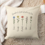 Flowers & Grandchildren's Names - Grandma's Garden Cushion<br><div class="desc">elebrate the special bond between a grandmother and her grandchildren with this beautiful personalised pillow. Featuring a charming garden of flowers where each bloom represents a beloved grandchild, and the heartfelt phrase "Grandma’s Little Garden of Love", this pillow is a perfect keepsake gift. Customise it with the names of her...</div>