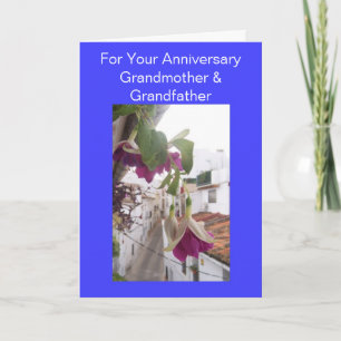 Flowers Grandparents Personalised Anniversary Card