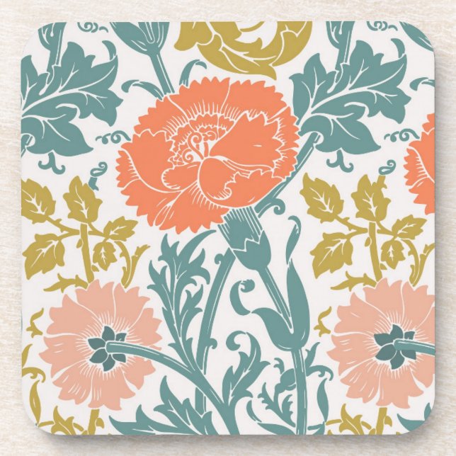 Flowers, Graphic Vintage Art Coaster (Front)