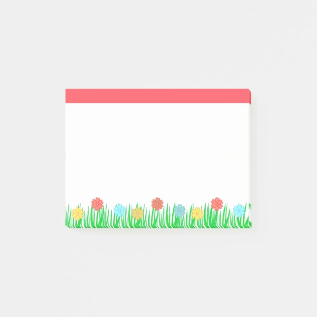 Flowers & Grass Post-it Notes (Front)