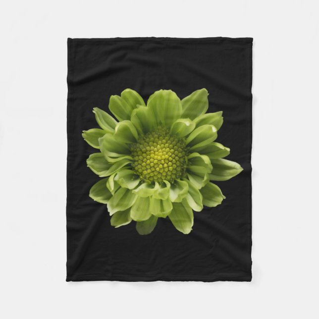 Flowers | Green Chrysanthemum Fleece Blanket (Front)