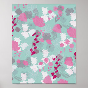 flowers green poster