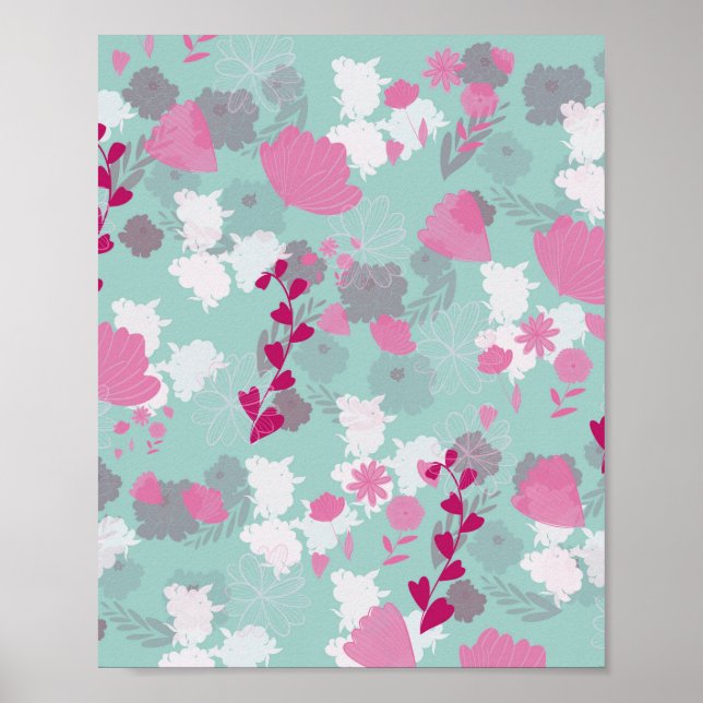 flowers green poster (Front)