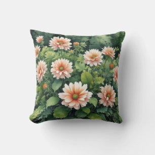 Flowers Greenery Elegant Watercolor Cushion