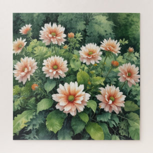 Flowers Greenery Elegant Watercolor Jigsaw Puzzle